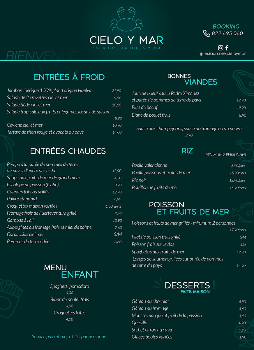 Cielo y mar Menu - Image 4